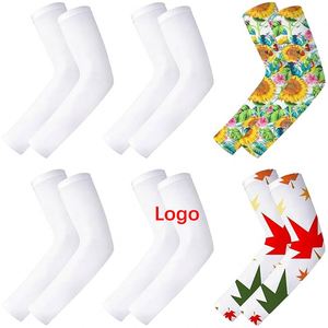 Mangas de Sublimación Personalizables, Mangas de Protección Solar UV en Blanco, Mangas Refrigerantes para Deportes, Fútbol, Baloncesto, Ciclismo, Senderismo - Product Image 1