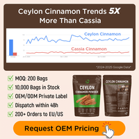 Chinaherbs Vente en gros de cannelle de Ceylan halal, poudre de cannelle de Ceylan au goût sucré et terroir, cannelle de Ceylan moulu sans gluten, qualité supérieure, Sri Lanka