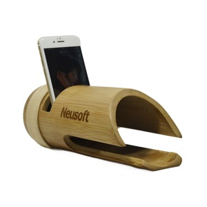 Neusoft Bamboo Mobile Phone <b>Speaker</b> <b>Stand</b> Portable Amplifier For iPhone No Charging Required Plug And Play - Product Image 4