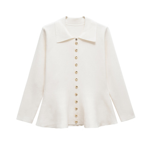 Girocollo monopetto manica lunga <span class=keywords><strong>Beige</strong></span> colore Casual maglione moda <span class=keywords><strong>Cardigan</strong></span> da donna - Product Image 1