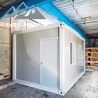 Wayon 20ft Portable Containers Maison Préfabriquée Pliable avec 2 Chambres pour Magasins Bureaux Maison