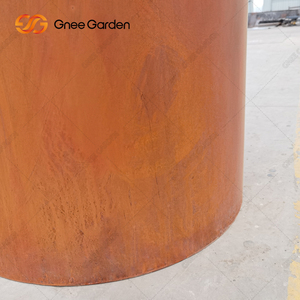 Pot de fleurs demi-rond en acier corten pour projets de jardinières suspendues maison et jardin, revêtement poudré, certifié CE - Product Image 2