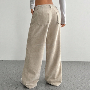 <span class=keywords><strong>Pantalon</strong></span> large en <span class=keywords><strong>velours</strong></span> côtelé personnalisé pour <span class=keywords><strong>femme</strong></span> - Product Image 2