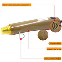 Mini soplador de aire caliente de plástico ligero DIY de alta temperatura de 300W, herramienta eléctrica térmica, pistola de aire caliente con polvo en relieve