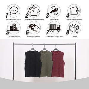 Camiseta sin Mangas Estilo Batik 2026, 325g, con Parches y Bordes Deshilachados, Estilo Desgastado, con Logotipo Personalizado para Hombre - Product Image 5