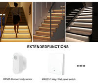 Contrôleur d'escalier intelligent WiFi LED 32 marches, système d'éclairage automatique d'escalier avec capteur de mouvement, contrôleur de bande LED DC9-24V, application Tuya