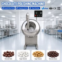 Machine à polir le chocolat avec tambour en acier inoxydable et système de pulvérisation pour le revêtement de fèves de chocolat et de sucre