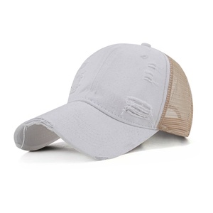 Gorras al por mayor: Gorras trucker de malla de algodón lavado y desgastado, transpirables, lisas, para béisbol y deportes, para hombres y mujeres. - Product Image 2
