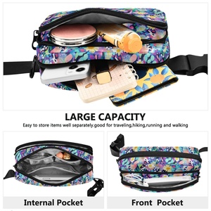 กระเป๋าคาดเอวพิมพ์ลายดอกไม้สีสันสดใสจากออสเตรเลีย ป้องกันการโจรกรรม กันน้ำ ทำจากไนลอน เหมาะสำหรับวิ่งและสะพายข้างสำหรับผู้ชายและผู้หญิง - Product Image 4