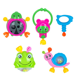 Ensemble de clochette à main pour bébé, jouet suspendu pour <span class=keywords><strong>poussette</strong></span> pour enfants, jouet en plastique, <span class=keywords><strong>hochet</strong></span>, mignon, 5 pièces - Product Image 1