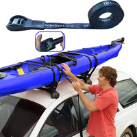 Sangle d'arrimage de 15 pieds avec boucle de verrouillage à came rembourrée en caoutchouc pour porte-bagages de toit de voiture Kayak Canoë SUP Planche de surf Sangle à cliquet