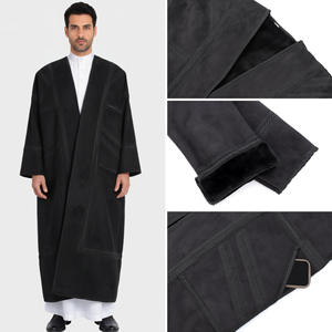 Robe musulmane Dubai Thobe, vêtements ethniques, manteau Bisht d'hiver de haute qualité <span class=keywords><strong>pour</strong></span> hommes, polyester <span class=keywords><strong>pour</strong></span> adultes, vêtements musulmans traditionnels - Product Image 6
