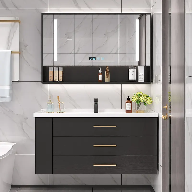 Lanjia 2022 new AZG023 vanity cabinet mobile da bagno con lavabo a torre lavabo sospeso