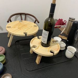 Plateau rond pliable en bambou pour accoudoir de canapé, plateau de service pour canapé, table à collation - Product Image 4