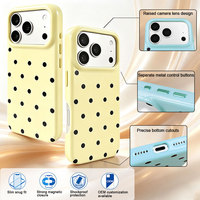 Étui de téléphone magnétique à pois mignon pour iPhone 18 17, antichoc avec caméra surélevée et boutons métalliques séparés