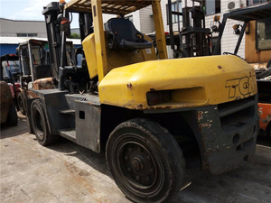 Chariot élévateur TCM FD100 d'occasion haute performance, couleur d'origine, 10, 15 et 16 tonnes, avec déplaceur latéral et positionneur latéral - Product Image 3