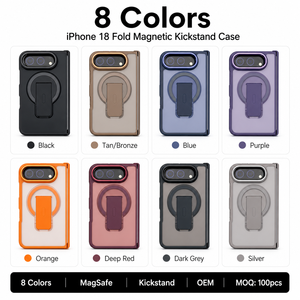 เคสโทรศัพท์แบบแม่เหล็กอเนกประสงค์สำหรับ iPhone 18 Fold 8 สี  ด้านหลังใส กรอบโลหะ ป้องกันบานพับ  บางเฉียบ - Product Image 3