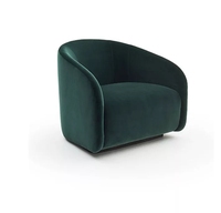 Fauteuil en tissu minimaliste Furnistyle à rotation 360 degrés pour une personne, design doux personnalisé pour la maison, le bureau et le salon