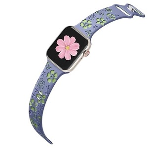 Correa de Reloj de Silicona Doble con Flores Grabadas con Láser para <span class=keywords><strong>Apple</strong></span> <span class=keywords><strong>Watch</strong></span> <span class=keywords><strong>Series</strong></span> 11 10 9 8 <span class=keywords><strong>7</strong></span> 6 5 4 3 SE Ultra 2 - Product Image 2