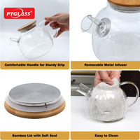 Pyglass clair Borosilicate verre théière cristal résistant à la chaleur bouilloire pichet en verre