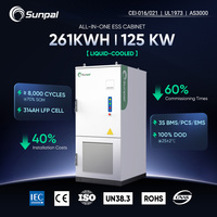 Armoire de stockage d'énergie commerciale Sunpal 125 kW 261 kWh tout-en-un, refroidie par liquide, pour extérieur, armoire BESS