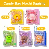 Sachet de bonbons ASMR Mochi Squishy, jouet anti-stress animalier Kawaii emballé individuellement, sachet surprise pour machine à griffes et distributeur de jouets de jeu d'arcade