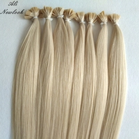 Alibaba Express Venta al por Mayor de Cabello Humano Virgen Remy Extensiones de Cabello Pre-Adheridas con Punta Plana Productos para el Cabello