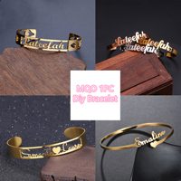 Bracelet personnalisé en acier inoxydable avec breloque lettre D I Y C Z, modèle 2026