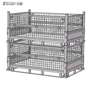 Ulaşım Mesh tasarım katlanır istifleme galvanizli çift depolama kafesi - Product Image 5