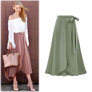 <span class=keywords><strong>Falda</strong></span> informal ajustada de Color sólido a la moda de cintura alta para mujer, <span class=keywords><strong>falda</strong></span> <span class=keywords><strong>con</strong></span> lazo en el lado inferior Irregular, <span class=keywords><strong>falda</strong></span> de mujer <span class=keywords><strong>con</strong></span> lazo acampanado - Product Image 4