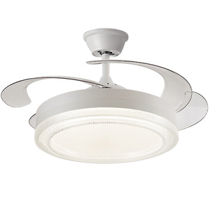 Ventilateur de plafond intelligent à spectre complet de luxe léger français, lampe principale pour salon et salle à manger, <span class=keywords><strong>lustre</strong></span> en cristal - Product Image 5