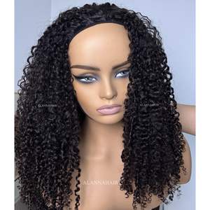 Nuovo arrivo parrucche mezze ricci <span class=keywords><strong>Afro</strong></span> crespi personalizzate da <span class=keywords><strong>donna</strong></span> capelli umani grezzi vergini 200% densità naturale <span class=keywords><strong>Afro</strong></span> riccioli mezza <span class=keywords><strong>parrucca</strong></span> - Product Image 3