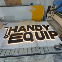 Enseigne commerciale personnalisée en acier inoxydable et acrylique avec lettres en relief rétroéclairées par LED 3D et logo publicitaire pour une utilisation en extérieur