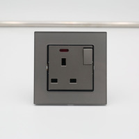 Enchufe de Pared Universal BENDI C33 86 Tipo 1, 13A 250V, 1 Salida, 3 Pines, IP22, Puerto Industrial para Hospital, Vidrio Ignífugo
