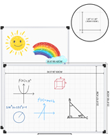 Ensemble complet de tableau blanc avec effaceur magnétique et marqueurs colorés, tableau effaçable à sec, tableau mural pour messages, pour enfants et maison