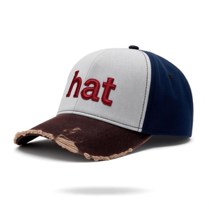 OEM Two-Tone Custom Distressed Canvas <b>Cap</b> Vintage Baseball Hat with Embroidered Logo Adjustable <b>Snapback</b> - Product Image 1