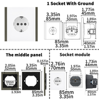 Enchufe de Pared WESA 16A, 1 Tomacorriente, Estándar Europeo Schuko, Diseño Moderno y Lujoso