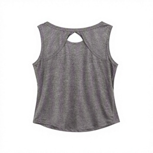 Débardeur sans manches pour femme, couleur unie, col rond, dos évidé, coupe ample, respirant, pour le yoga et l'entraînement, haut décontracté - Product Image 6