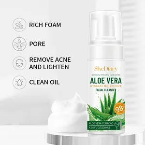 OEM Aloe Vera Face Wash Cleanser Organic Foaming Mousse For Sensitive Dry Skin Acne Whitening And Deep Exfoliating Clean