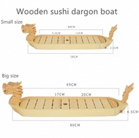 Plateau à sushi personnalisé avec logo de dragon japonais, plateau à sushi Dvestn, bateau à sushi