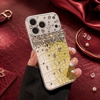 Étui de téléphone en cuir synthétique effet crocodile, luxe, antichoc pour iPhone