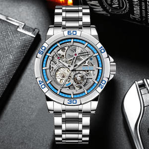 Reloj Mecánico Automático para Hombre, Multifuncional, Resistente al Agua 3BAR, Deportivo, con Correa de Caucho, Acero Inoxidable y Cristal de <span class=keywords><strong>Zafiro</strong></span> - Product Image 1