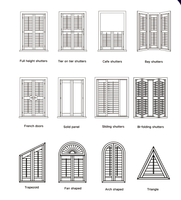 Persianas Plegables de PVC y Madera Maciza de Paulownia, Elegantes y Duraderas, Persianas Cuadradas de Madera para Puertas
