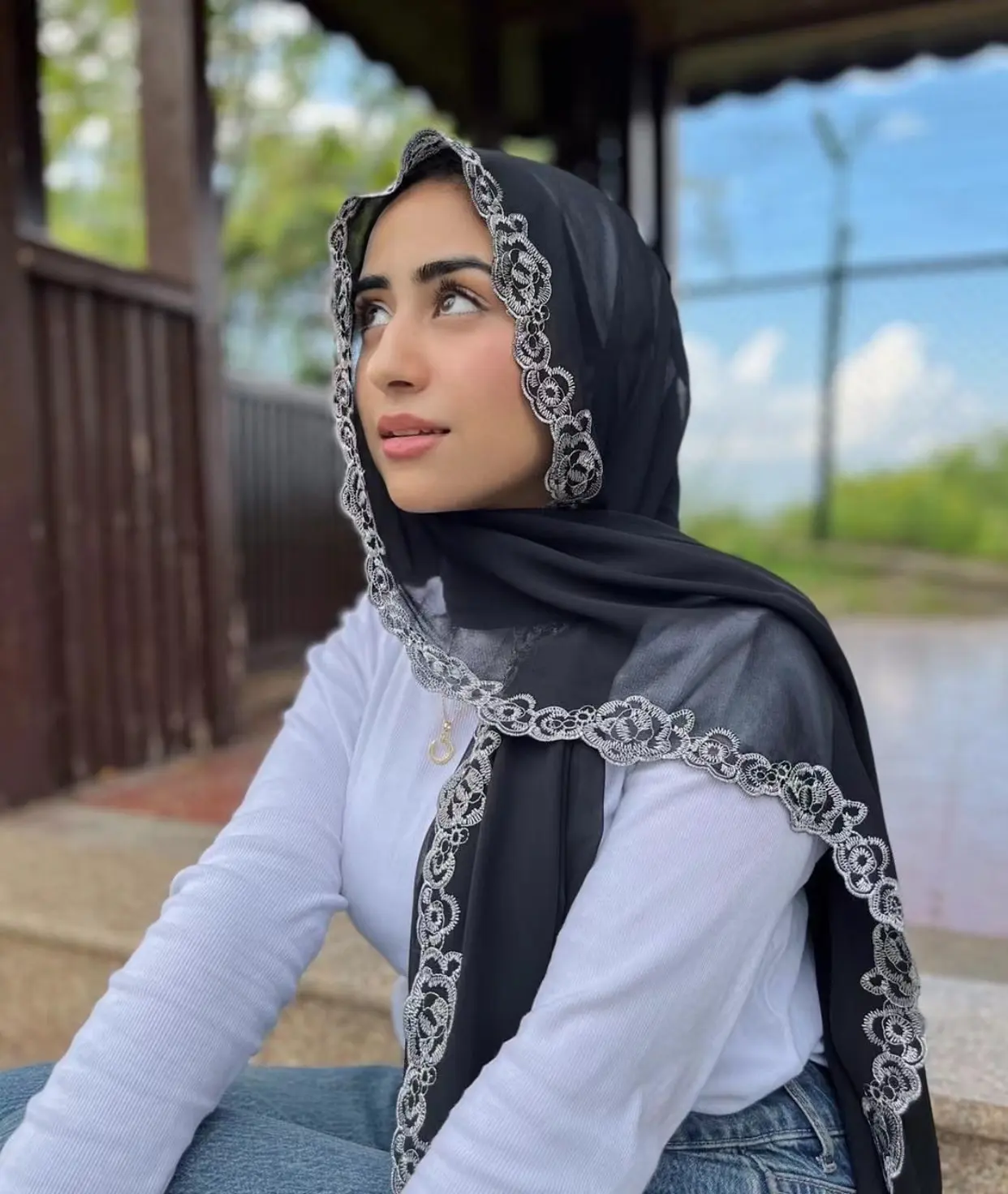 새로운 쉬폰 자카드 실크 여성 일반 쉬폰 hijab 긴 조젯 스카프