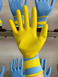 Wear Resistant Labor Protection Latex Embossed Waterproof <strong>Cream</strong> Non-slip Multi-color Work Safety <strong>Gloves</strong> for Construction Workers - Product Image 5