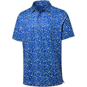 Polo pour homme à manches courtes en soie de glace haut de gamme respirant imprimé partout décontracté polo de golf d'été - Product Image 3