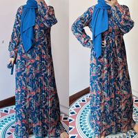 Abayas colorés 2023 vente en gros, nouvelle robe plissée du moyen-orient pour femmes musulmanes, robe islamique imprimée Abaya élégante, Offre Spéciale