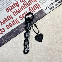 Porte-clés en chaîne acrylique personnalisé, maillons épais esthétiques, logo cœur, style Y2K, breloque de sac streetwear, ornement de sac à dos, accessoire pour jeans