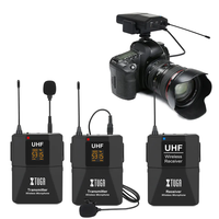 Microphone cravate sans fil cardioïde XTUGA CM8 pour appareil photo reflex numérique, smartphone et caméscope