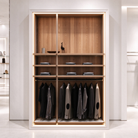 Aménagement intérieur de magasin de vêtements : Vitrine en bois, comptoir en marbre, rail de suspension, CE ETL, vente en gros pour boutiques
